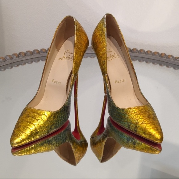 Christian Louboutin Iridescent Reptile Print So Kate Heel Size 41 - Picture 3 of 13